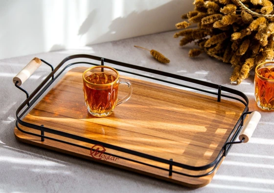 سینی چوب و فلز بزرگ rosswood